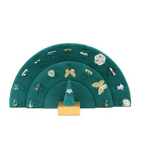 Nordique Vintage bijoux présentoir organisateur vert microfibre flanelle anneau porte-collier élégant Vintage accessoires pour anneau