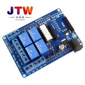 JTW รีเลย์ชิลด์ V1.3 4 ช่อง 5V SPDT ขั้วต่อสกรู I O โมดูลสำหรับอาร์ดูโน่ - Product Image 1