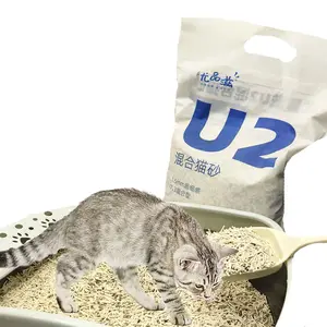 大量卸売割引低ダスト強いケーキング長時間新鮮キャッサバ混合猫砂