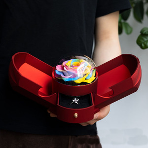 Elegante Scatola Portagioie in Acrilico con Rosa Eterna Fatta a Mano, Contiene Anelli e Collane, Regalo per San Valentino e Laurea - Product Image 4