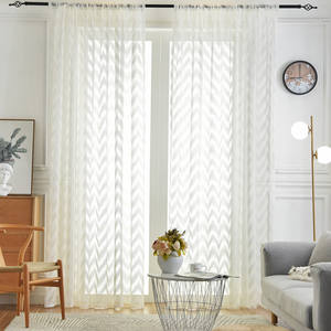 Tende trasparenti per finestre di lusso con luce geometrica decorazione del soggiorno e garza oscurante con tenda Moq bassa - Product Image 3