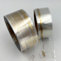 Etiquettes personnalisées avec logo en rouleau transparent imperméable à l'eau Étiquettes auto-adhésives en vinyle feuille d'or transparente