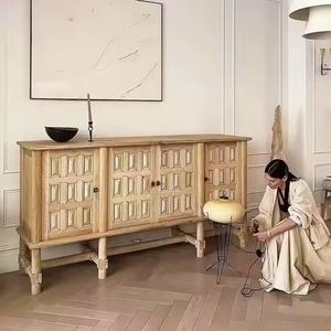 Mueble de Entrada para Sala de Estar con Tallado Tridimensional de Estilo Europeo y Americano, Mueble de Almacenamiento, Mesa de Comedor, Mueble Auxiliar - Product Image 1