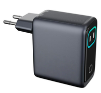 Pengisi Daya USB C GaN 100W dengan Layar Digital AI Cerdas, 3 Port PD, Adaptor Pengisian Cepat untuk Laptop, Ponsel, Tablet, Jam Tangan
