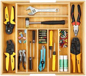 Organizzatore per Cassetti <span class=keywords><strong>in</strong></span> Bambù, Scatola per Posate da Cucina, Contenitore <span class=keywords><strong>in</strong></span> Acciaio per Catering, Porta Biancheria Intima - Product Image 6