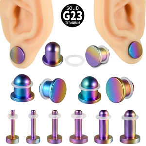 Großhandel G23 Implantat qualität Titan Regenbogen Blau Farbverlauf Zylinder Ohr messgeräte Expander Bahre Körper Stein Ohr kegel Piercing - Product Image 4