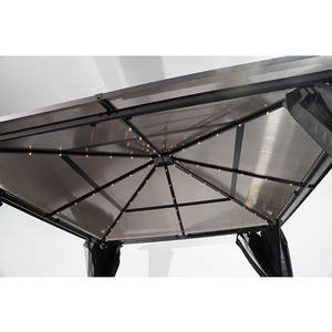 MIA étanche tous temps fête famille extérieur Patio parasol Durable arrière-cour Hardtop fer <span class=keywords><strong>3x3</strong></span> Gazebo <span class=keywords><strong>moustiquaire</strong></span> - Product Image 5