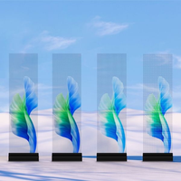 Écran holographique LED pour verre, écran LED transparent personnalisé, écran holographique ultra fin et lumineux pour façade de magasin, mur en verre
