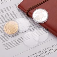 Capsules pour pièces de monnaie rondes en argent et en cuivre de 1 once, conteneur pour pièces commémoratives, boîte rigide transparente pour pièces de collection