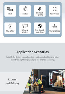Escáner de Códigos de Barras P2300L 2D, Mini Escáner de Códigos de Barras Inalámbrico 2.4g Compatible con Bluetooth, Pequeño y Portátil, USB, Escáner de Códigos de Barras 1D y 2D para Inventario - Product Image 2