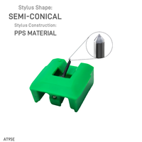 Stylet de remplacement NEXVOGUE pour tourne-disque Audio-Technica AT-95E, compatible avec les matériaux diamant/PPS/ABS, pointe semi-conique, vert