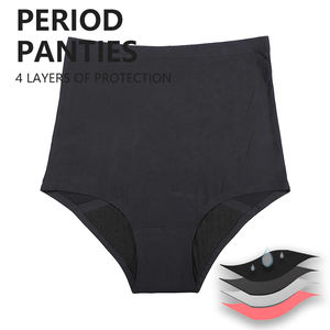 Culotte périodique sur mesure 4 couches anti-<span class=keywords><strong>fuite</strong></span> sous-vêtements réutilisables <span class=keywords><strong>pour</strong></span> incontinence <span class=keywords><strong>urinaire</strong></span> <span class=keywords><strong>pour</strong></span> femmes pantalon périodique taille haute sans couture - Product Image 1