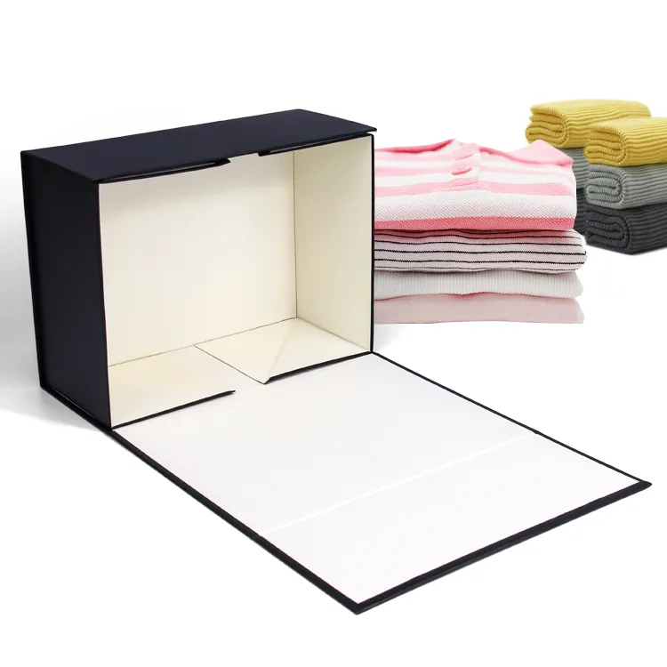 Caja de papel plegable para ropa rígida personalizada, caja de cartón con impresión de regalo de Perfume, paquete cosmético plano con imán