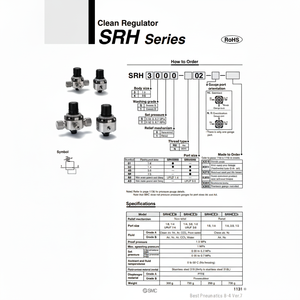 SMC Pneumatics SRH3011-02 Nettoyer les pièces pneumatiques du régulateur - Product Image 1