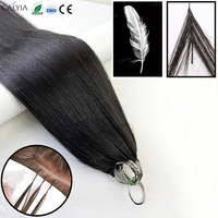Micro Plume Nouvelles Extensions de Cheveux 100% Réel Naturel Cheveux Humains Confort Invisible 14-28 Pouces Noir Brun Blonde 613 Couleur