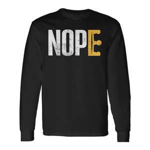 Nope No Kings Camiseta de manga larga negra unisex talla mediana para adultos - Product Image 1