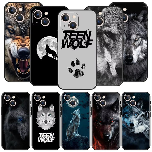 Cool Stylish Wolf Design for iPhone 16 Case Cute Wolf Paws and Moon Included for iPhone 14 13 11 Made of TPU