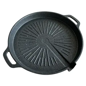 Buena sartén <span class=keywords><strong>de</strong></span> <span class=keywords><strong>aluminio</strong></span> para barbacoa coreana sin humo, placa <span class=keywords><strong>de</strong></span> plancha portátil antiadherente, sartén para acampar en interiores y exteriores para estufa <span class=keywords><strong>de</strong></span> gas butano - Product Image 1