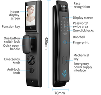 Serrure Intelligente S958 Max en Alliage d'Aluminium avec Reconnaissance Faciale, Interphone Vidéo Tuya, Caméra WiFi, Accès Sécurisé par Empreinte Digitale pour Maison et Appartement, USB