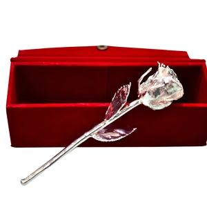 Rosa Natural Auténtica Chapada en Plata 999 |   Rosa Preservada de Lujo |   Regalo artesanal de larga duración para el Día de San Valentín, bodas o cumpleaños - Product Image 2