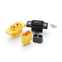 Conectores de Montaje en Panel Amass XT60NE-F, Conectores Hembra de Montaje en Panel Negros XT60NE-F para Baterías RC