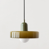 Lampe suspendue au design moderne avec abat-jour en verre coloré pour salon