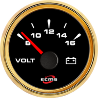 Meteran Voltmeter Mobil Mesin Diesel Putih 52mm 8-16V