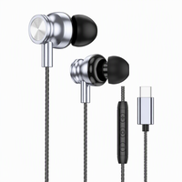 Écouteurs intra-auriculaires filaires WISDOMUP EJ-59 Type-C avec microphone, chipset JL, étanchéité IPX-5, câble de 1,2 m, pilote dynamique AAC, pour téléphone et jeux