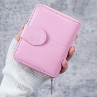 Damen Mode Kurze PU-Leder Geldbörse mit Reißverschluss Münzfach und Kartenhalter mit Polyester-Futter Verschluss PU-Geldbeutel für Damen