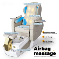 Fauteuil de pédicure électrique moderne et durable avec spa pour les pieds à remous, massage par vibration réglable, mobilier de salon de manucure
