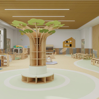 Ensemble de meubles de maternelle en bois écologique de style Montessori, durable, sûr, table, chaise et armoire de rangement pour la salle de classe préscolaire
