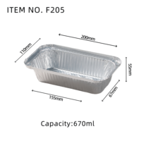 Barquette de cuisson rectangulaire jetable en aluminium de qualité alimentaire 650 ml/23 oz avec couvercles en papier pour buffet, plats à emporter et préparation de repas