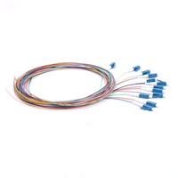 OEM 12 Core Fiber Optic Pigtail Singlemode G657A2 0.9Mm Tight Buffer LC UPC for FTTX Network