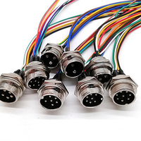 Gx16 Aviasi Konektor 16Mm Tahan Air Perempuan Soket Pcb Panel Mount dan Laki-laki Plug 2 3 4 5 6 7 8 9 10 Pin Kawat Memanfaatkan Kabel