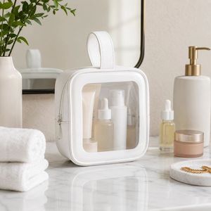 Custom Logo <b>Clear</b> PVC Cosmetic <b>Bag</b> Waterproof Travel Makeup <b>Toiletry</b> Organizer Pouch With Handle OEM ODM Wholesale Supplier - Product Image 6
