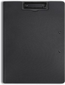 Porte-documents pliable A4 personnalisé avec double clip métallique horizontal et vertical, pliable à 360 degrés, avec porte-stylo - Product Image 4