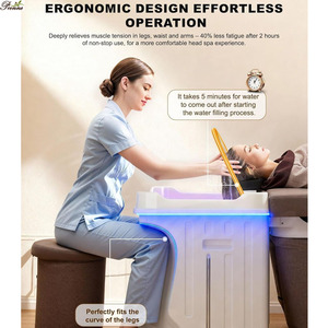 Cápsula de Tratamiento Spa para el Cuidado del Cuero Cabelludo en Casa, Cama Portátil Ajustable en Altura con Tanque de Residuos de 25L y Lavabo para Champú - Product Image 4