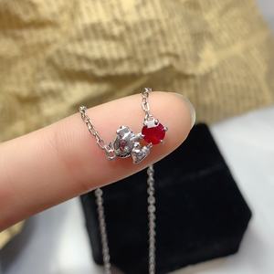 Middle East Market Fashion <strong>Ruby</strong> Collar <strong>Necklace</strong> Elegant Choker <strong>Necklace</strong> S925 Sterling Silver Jeweled Pendant <strong>Necklace</strong> - Product Image 3