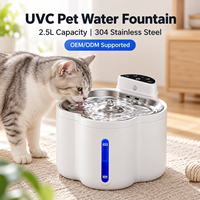 Fontaine d'hydratation sans fil UVC pour animaux de compagnie (chats et chiens) avec certification CE FCC RoHS, prise en charge OEM ODM, pour usage domestique quotidien, sans fil, capacité de 2,5 L