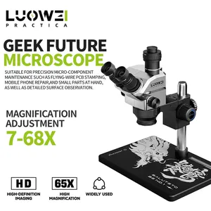 <span class=keywords><strong>Microscopio</strong></span> Trinocular LUOWEI LW-TR03-B3TV 7-68X con Lente Sincrónico 0.5*CTV para Reparación de Soldadura de PCB de Placas Base de Teléfonos y Tabletas - Product Image 2