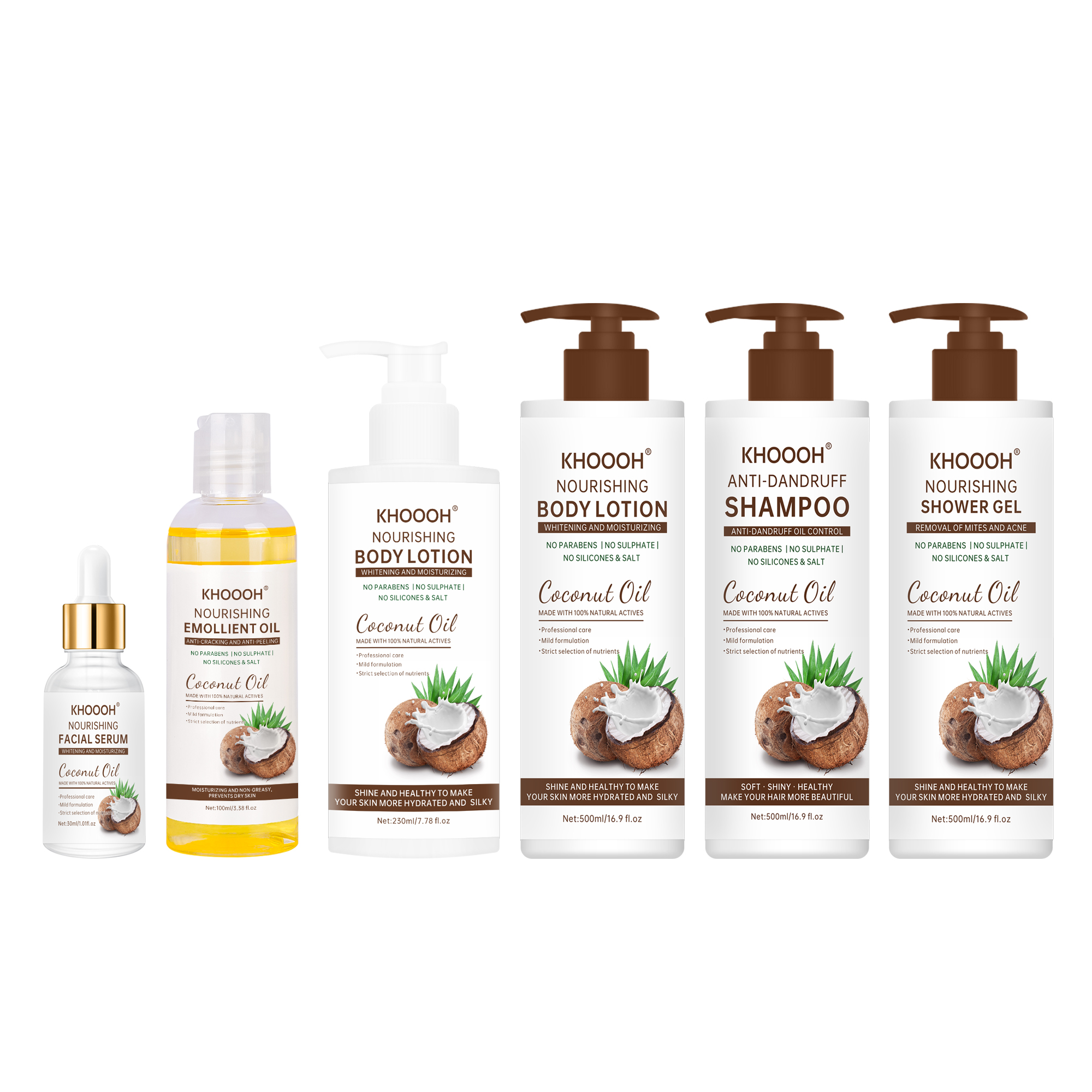 OEM Brand Coconut Series Amino Acid Shampoo Bath Gel Facial Moisturizing Conditioner Hair Care Set