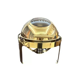 Precio de Fábrica: Recipientes para Buffet y Catering, de Acero Inoxidable, Dorados y Plateados, con Tapa Enrollable, Calentadores de Alimentos con Alimentación de Alcohol, Automáticos - Product Image 5