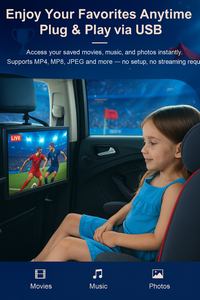 Televisor Inteligente Portátil de 15.4 Pulgadas, Android LED LCD, 16:9, 300cd/m², DDR1GB+8GB, DVB-T2 ATSC ISDB, para Ver Partidos de <span class=keywords><strong>Fútbol</strong></span> en <span class=keywords><strong>Vivo</strong></span> - Product Image 2