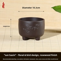 Pot de fleurs en résine imitation céramique, style chinois, épaissi, en forme de tambour, pour plantes succulentes, bonsaïs, balcon