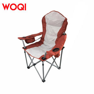 เก้าอี้พับแคมป์ปิ้ง Woqi ขนาดใหญ่พิเศษ โครงอะลูมิเนียม รับน้ำหนักได้ 150 กก. พร้อมที่วางแก้วและกระเป๋าเก็บของ สีส้มแดง - Product Image 2