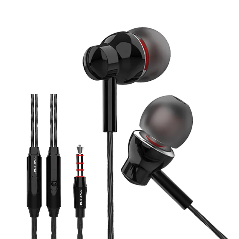 Somic ton 3.5mm spor Stereo müzik gürültü iptal jack kablolu kulaklık kulaklık mikrofonlu kulaklık Handsfree kulaklık