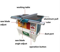 Scie circulaire à table coulissante à panneaux verticaux pour le travail du bois à 45/90 degrés avec table de travail mobile et moteur à noyau