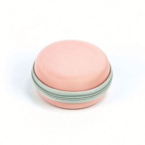 Custom Small Round Shape EVA Earphone Case Travel Portable EVA Earbud Pouch Bag Pink Cute EVA <b>USB</b> Charger Cable Case - Product Image 3