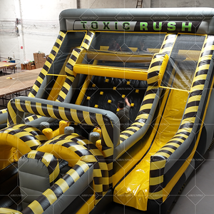 Lona de PVC comercial Carrera de obstáculos inflable ecológica para uso de adultos en parques de atracciones y juegos publicitarios - Product Image 2