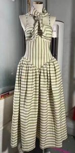 OUDINA Abito <span class=keywords><strong>Lungo</strong></span> <span class=keywords><strong>Casual</strong></span> da Donna a Righe Senza Maniche, Taglie Forti, Elegante e di Alta Qualità - Vendita all'Ingrosso - Product Image 4